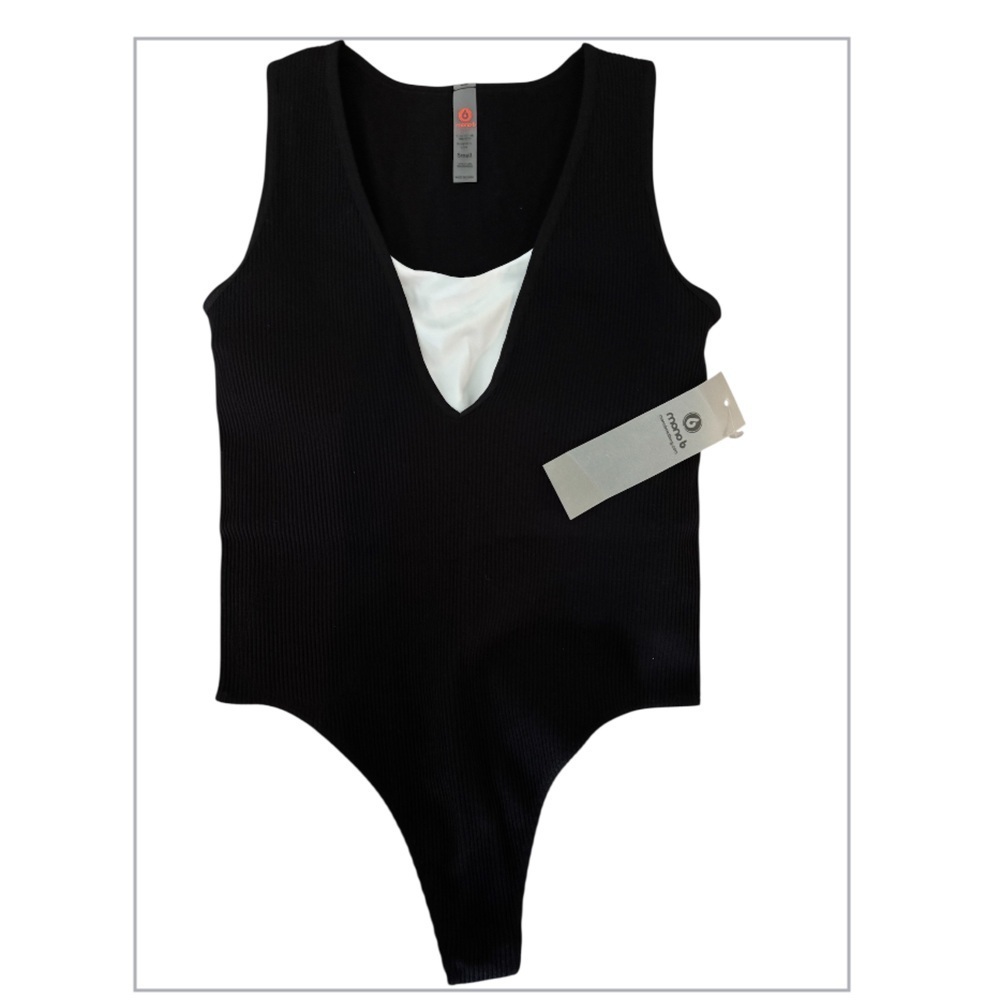 Mono B Ribbed V-Neck Tank Body Suit NWT